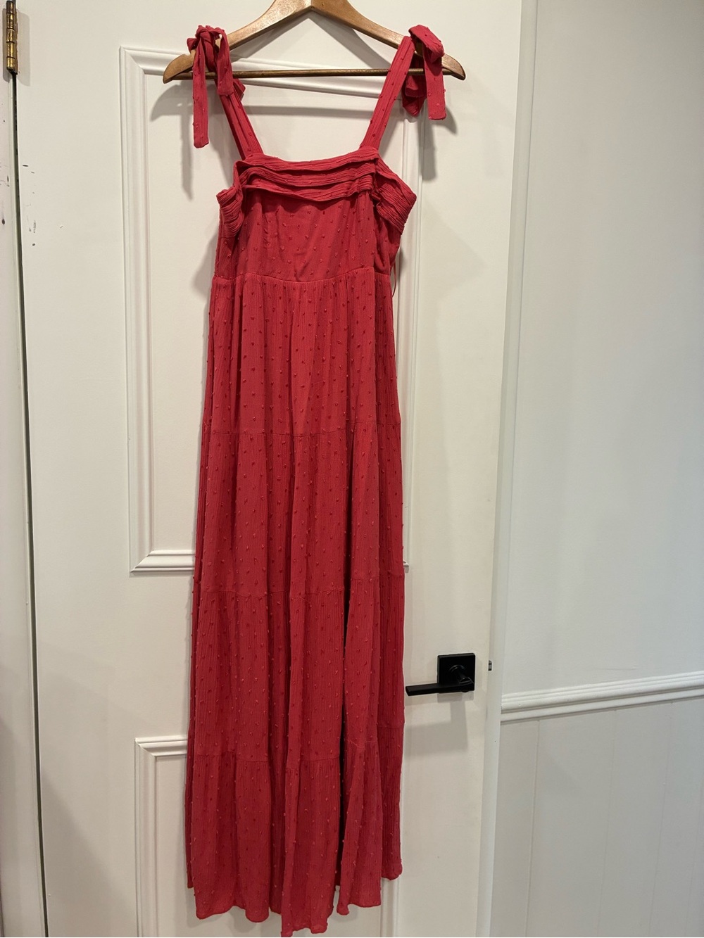 Carly Jean Los Angeles Pink Tie-Strap Maxi Dress